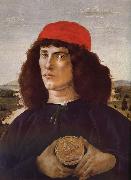 Sandro Botticelli Medici portrait of the man card painting